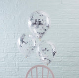 Pick & Mix Balloons Confetti Silver - Pack of 5