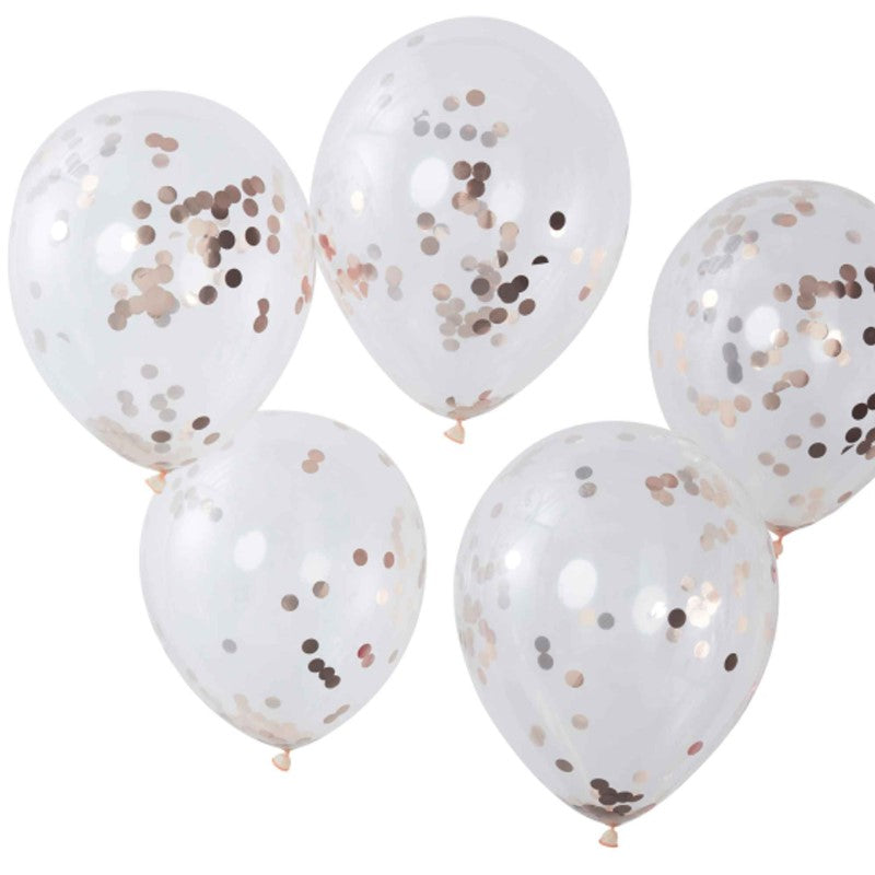 Pick & Mix Rose Gold Balloons 30cm Confetti Rose Gold - Pack of 5