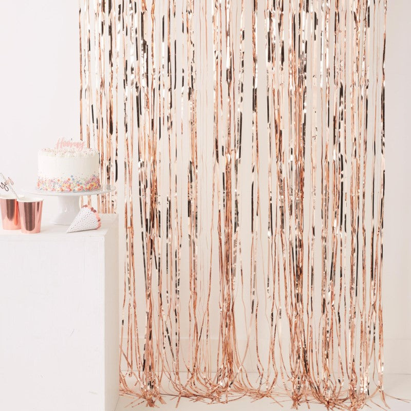 Pick & Mix Rose Gold Fringe Curtain Rose Gold 2.5m (H) x 1m (W)