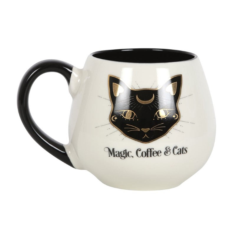 Magic, Coffee & Cats Ceramic Rounded Mug