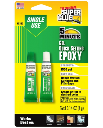 5minEpoxy Gel (4g) tube, quick-setting adhesive for versatile DIY projects, ideal for bonding wood, metal, and plastic.