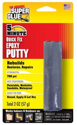 5 Min E-Putty 57g adhesive for quick repairs and crafting, bonds metal, wood, ceramics, and plastic with ease.