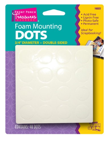 19mm double-sided foam mount dots in a pack of 48, ideal for crafting and DIY projects.