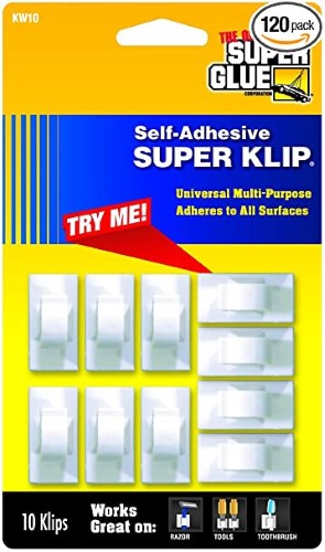 Versatile self-adhesive super klip for easy bonding of paper, fabric, and lightweight materials in crafts and DIY projects.