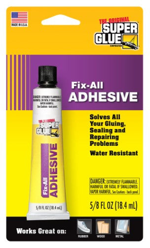 Hobby Glue Fix-All Adhesive 17g tube for diverse crafting, quick repairs, with precision applicator for mess-free application.