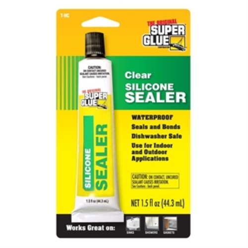 Clear silicone sealant 28.3g tube for crafts and repairs, dries crystal clear with strong, flexible, waterproof bonds.