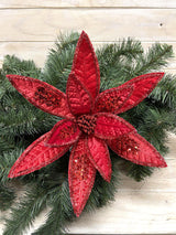Artificial Flower -Long Petal Poinsettia Stem