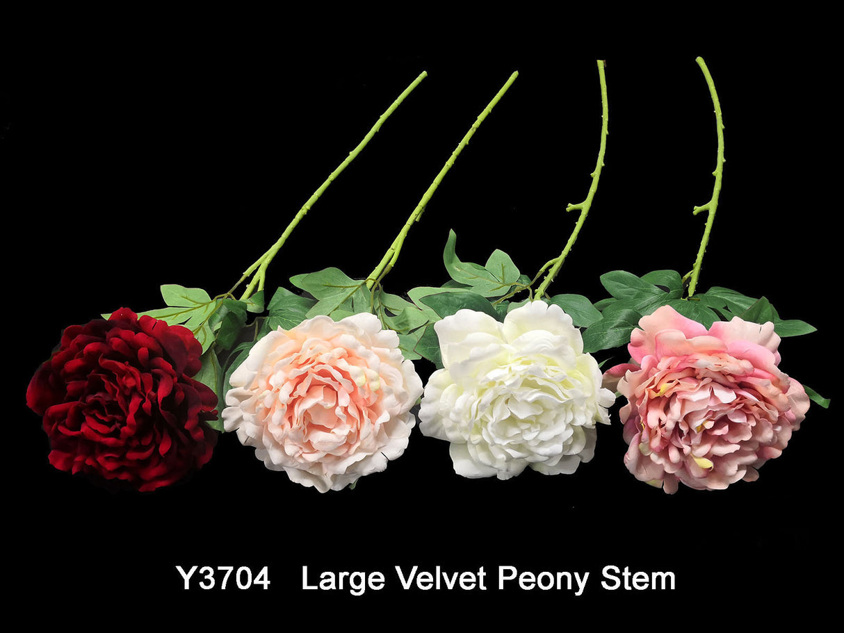 Artificial Flower -Peony - Single Large Velvet Peony