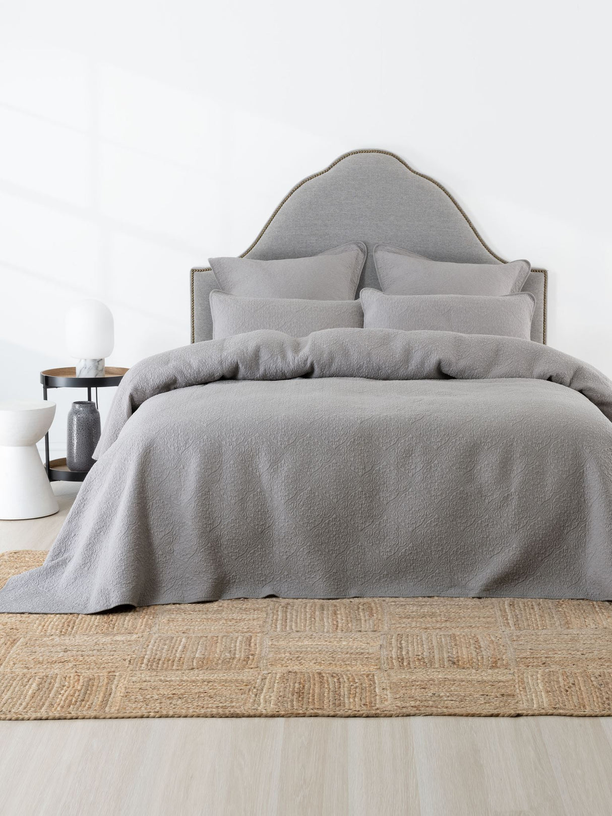 Bedspread Set Queen - Grey Lilou Bedspread Set By Savona