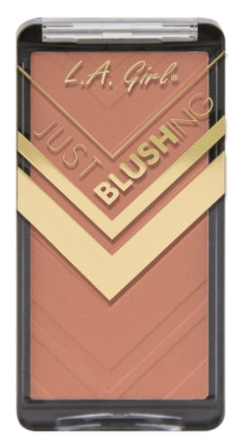LA Girl Just Blushing powder blush in 'Just Be You' for vibrant, blendable color in matte or shimmer finishes.
