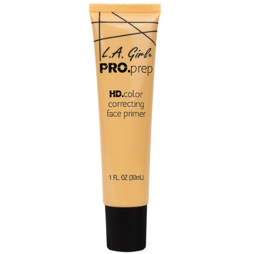 Yellow color correcting primer to enhance skin tone and provide a flawless makeup base for a radiant glow.