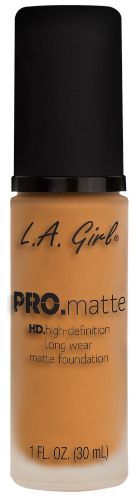 LA Girl Pro Matte Foundation in Golden Bronze offers a creamy, buildable formula for a shine-free, flawless complexion.