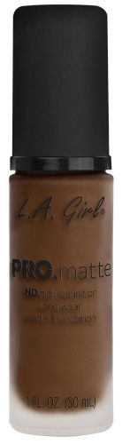 LA Girl Pro Matte Foundation in Chestnut offers buildable, shine-free coverage for medium to deep skin tones with a soft-focus finish.