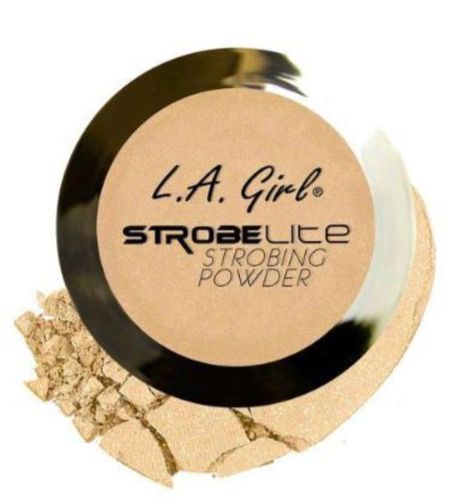 LA Girl Strobe Lite Powder in 100 Watt, a silky highlighter for radiant, glowing skin and enhanced facial features.