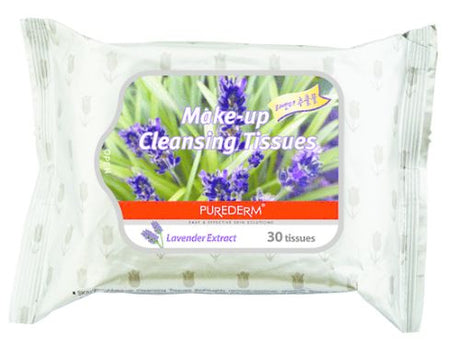 Purederm lavender makeup remover wipes effectively cleanse makeup, soothe skin, and hydrate with nourishing natural ingredients.