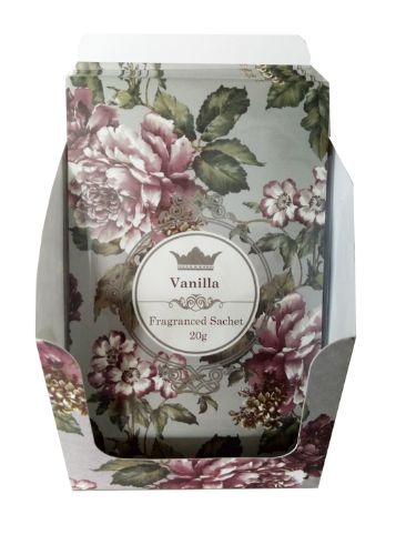 12 eco-friendly vanilla scented sachets for refreshing drawers and travel with a long-lasting sweet aroma.