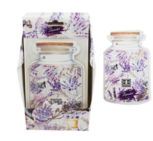 A display of 12 lavender sachets, each 19g, promoting relaxation with soothing scents for home and personal spaces.