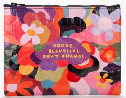 Stylish zipper pouch featuring Nate Duval's art, made from eco-friendly materials for organizing cosmetics or gadgets.