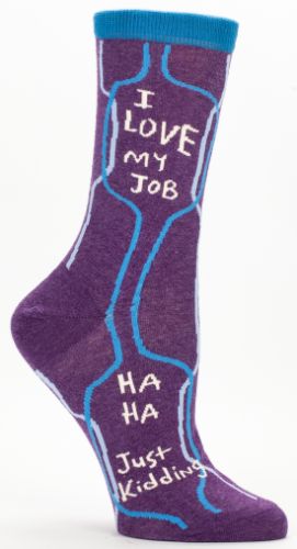 Vibrant 'I Love My Job' socks for women, blending comfort with style, ideal for professionals and creatives alike.