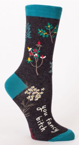 Vibrant 'You Fancy Bitch' socks for women, combining comfort and cheeky style in sizes 5-10.