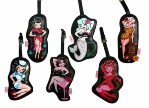 Fluff Luggage Tags - Pin Up Girls Pack Of 6pcs