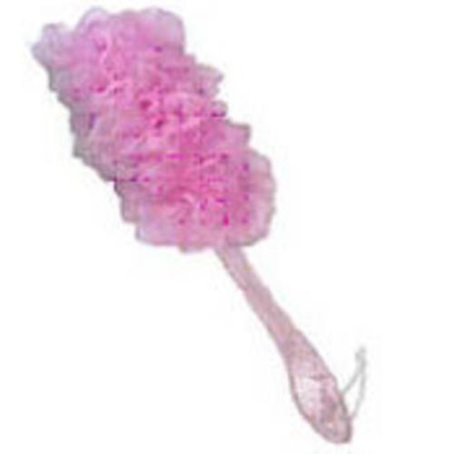 Acrylic Long Handle Bath Mesh Sponge Pink