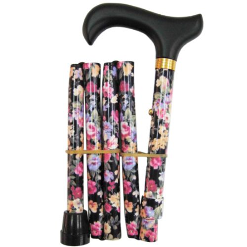 Folding Walking Stick - Spring Floral