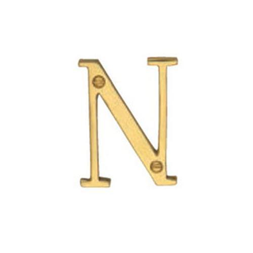 Hardware Victorian Letter N Polished Brass 50mm