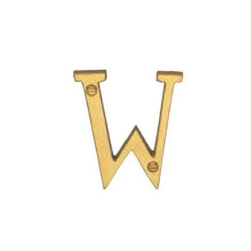 Hardware Victorian Letter W Polished Brass 50mm