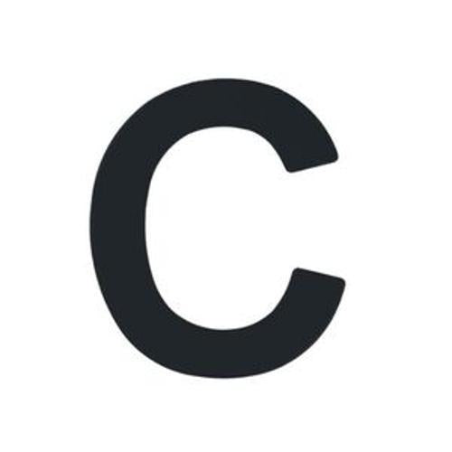 Hardware Adhesive Letter C Matt Black 76mm
