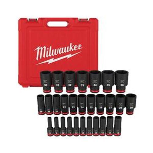 SHOCKWAVE Impact Socket Set 1/2 Inch Drive 29 Piece Metric Deep 6 Point 49667015