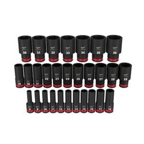 SHOCKWAVE Impact Socket Set 1/2 Inch Drive 29 Piece Metric Deep 6 Point 49667015