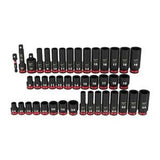 SHOCKWAVE Impact Socket Set 3/8 Inch Drive SAE & Metric 6 Point 43 Piece