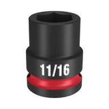 SHOCKWAVE Impact Socket 1/2 Inch Drive 11/16 Inch Standard 6 Point - Milwaukee