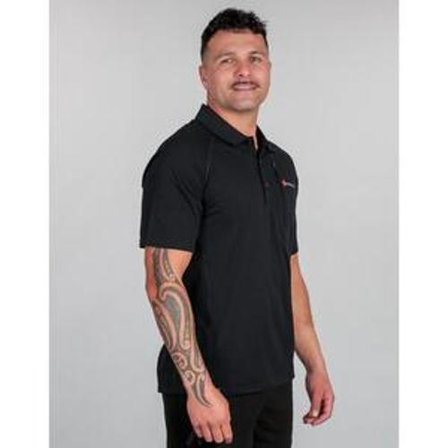 Seeker Technical Polo Tee Black - Bushbuck 2XL