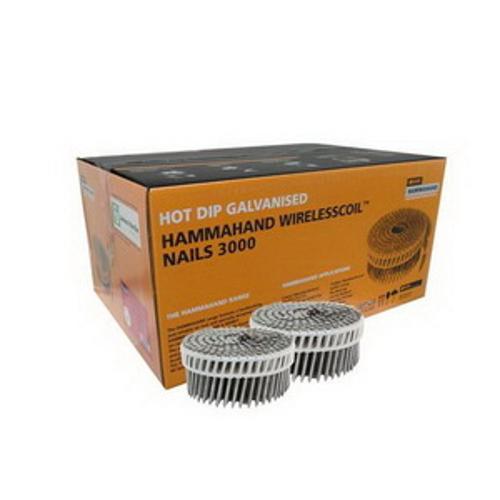 HammaHand Round Head Coil Nail 2.8 x 50mm Ring Hot Dip Galvanised 3000 pack