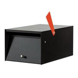 Letterbox Rural Front Open Full Black with Flag - Box Design