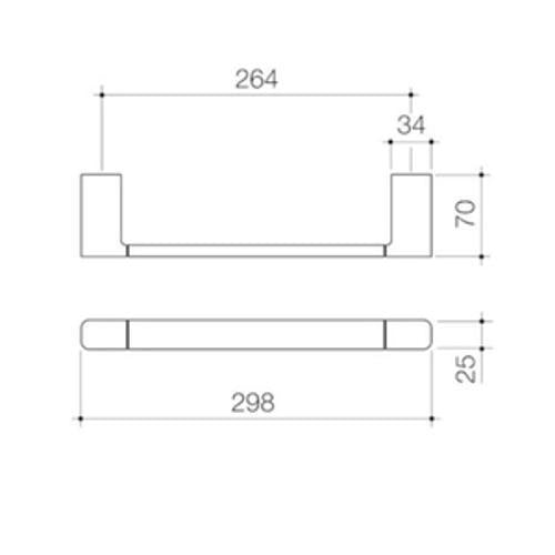Luna Hand Towel Rail - Caroma 298mm