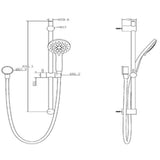 Wairere 5 Function Rail Shower Matte Black WISRBK - Methven