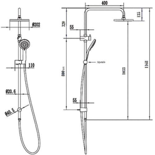 Wairere Shower System Chrome WISSCP - Methven