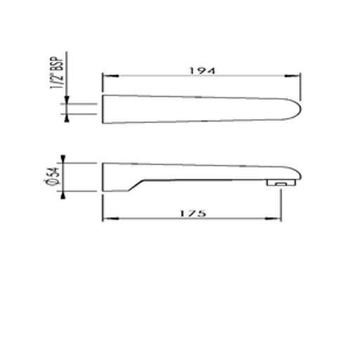 Echo Bath Spout Wall Mounted Chrome E9702 - Methven