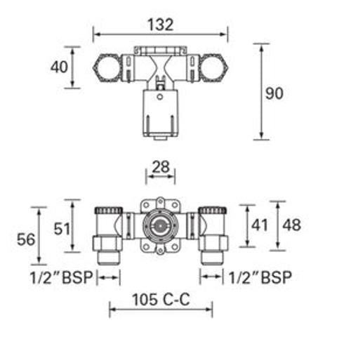 Designer '86 Feltonmix Mixing Valve Equal High Pressure Pink FMH