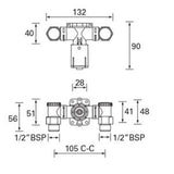 Designer '86 Feltonmix Mixing Valve Equal High Pressure Pink FMH