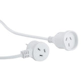 Extension Lead 4m 10A with Piggy Back Plug White - AMPD