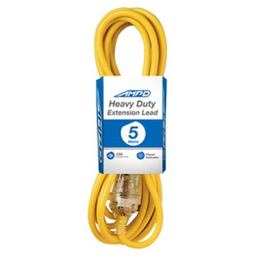 Extension Lead 5m 10A Heavy Duty Yellow - AMPD