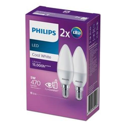 Led Light Bulb 5-50W E14 840 B35 Fr 2 Pack - Philips