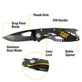 Folding Skeleton Knife With Bottle Opener and Black Blade - CAT 155mm 980267