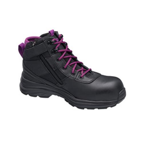 Womens 877 Zip Side Safety Boot Black Size 10 - Blundstone