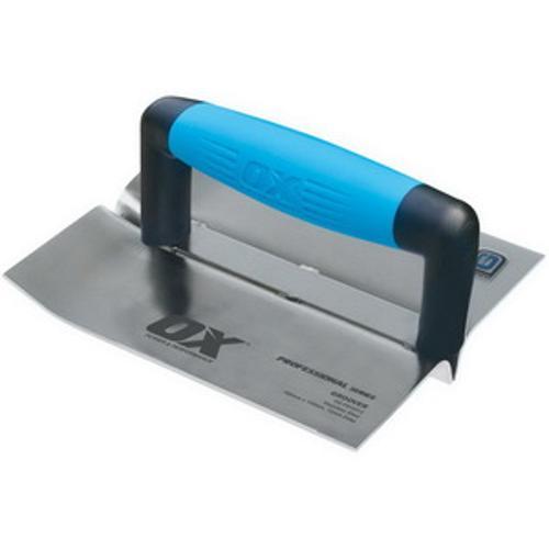 Pro Groover Trowel Stainless Steel - OX Tools 20mm 155 x 180mm Blade