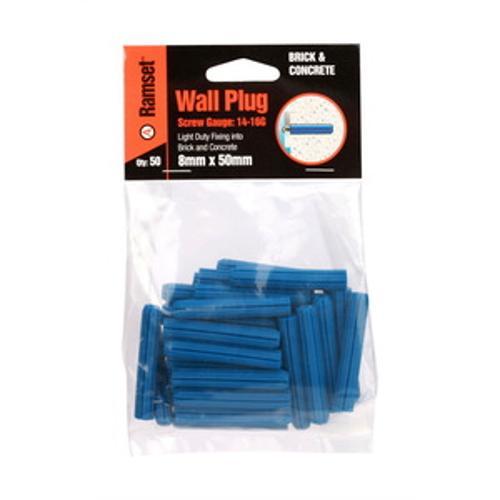 Wall Plug M8 50mm Blue 50 Pack - Ramset